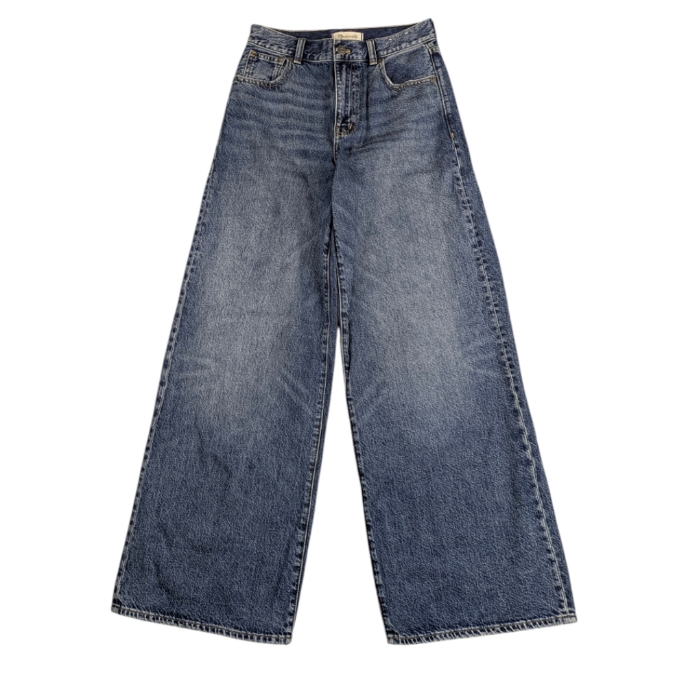 Madewell Superwide Leg High Rise Jeans Size 25 Medium Wash Wide Leg Denim J1794 - Picture 4 of 11